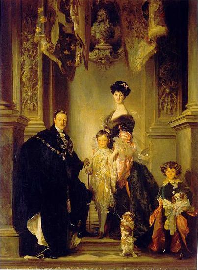John Singer Sargent Portrait of the 9th Duke of Marlborough with his family oil painting image